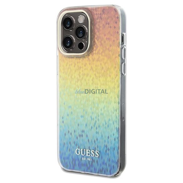 Eredeti előlap GUESS GUHCP13LHDECMI iPhone 13 Pro (IML Faceted Mirror / diszkó irizáló) tok