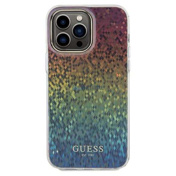 Eredeti előlap GUESS GUHCP13LHDECMI iPhone 13 Pro (IML Faceted Mirror / diszkó irizáló) tok