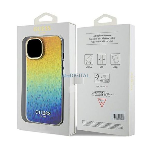 Eredeti előlap GUESS GUHCP14SHDECMI iPhone 14 (IML Faceted Mirror / diszkó irizáló) tok