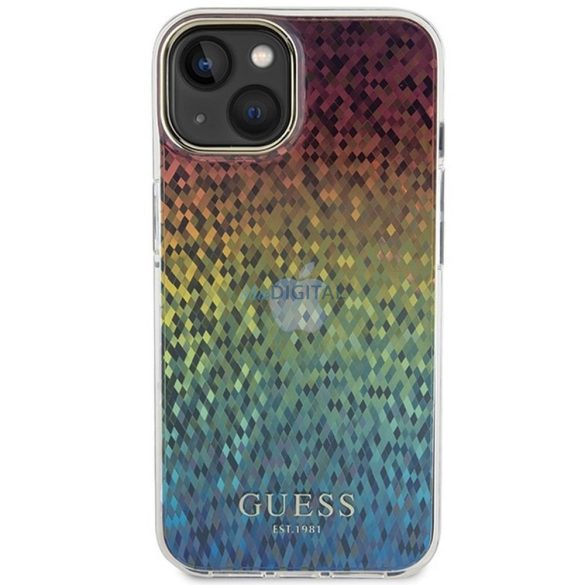 Eredeti előlap GUESS GUHCP15SHDECMI iPhone 15 (IML Faceted Mirror / diszkó irizáló) tok