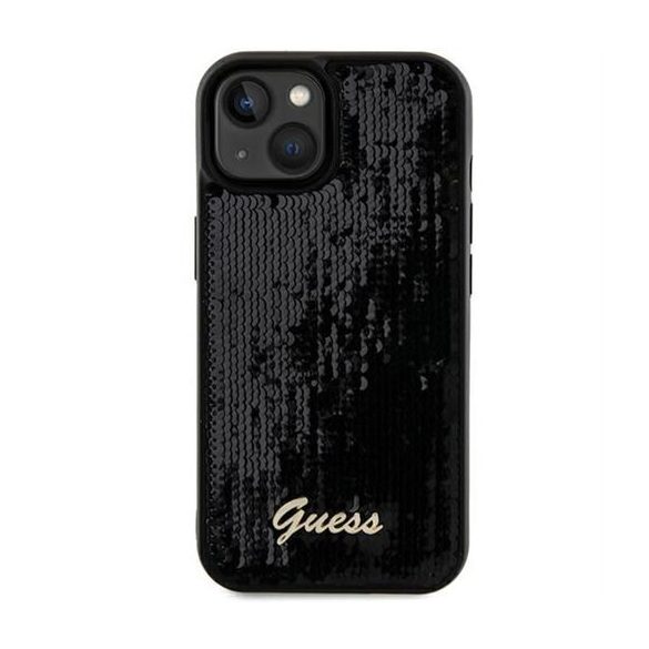 Guess GUHCP15SPSFDGSK Sequin Script Metal tok iPhone 13 / 14 / 15 - fekete