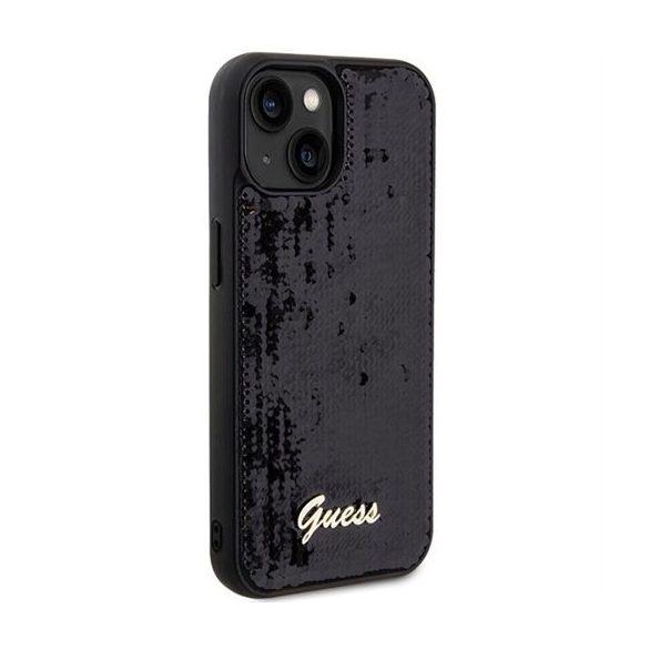 Guess GUHCP15SPSFDGSK Sequin Script Metal tok iPhone 13 / 14 / 15 - fekete