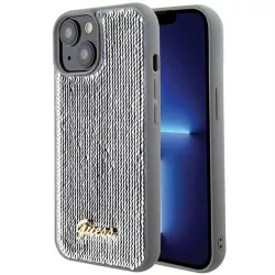   Guess GUHCP15SPSFDGSS Sequin Script Metal tok iPhone 13 / 14 / 15 - ezüst