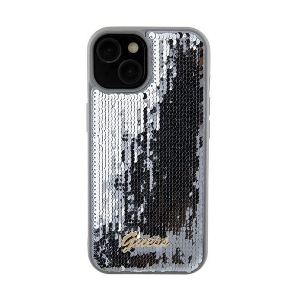 Guess GUHCP15SPSFDGSS Sequin Script Metal tok iPhone 13 / 14 / 15 - ezüst