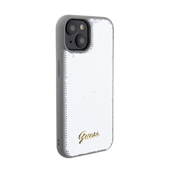 Guess GUHCP15SPSFDGSS Sequin Script Metal tok iPhone 13 / 14 / 15 - ezüst