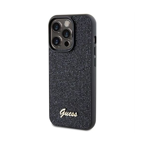 Guess GUHCP14LPMSDGSK Disco Metal Script tok iPhone 14 Pro - fekete