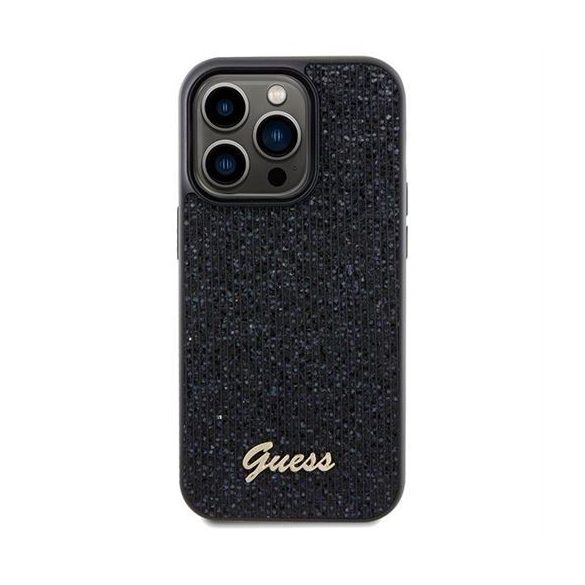 Guess GUHCP14LPMSDGSK Disco Metal Script tok iPhone 14 Pro - fekete