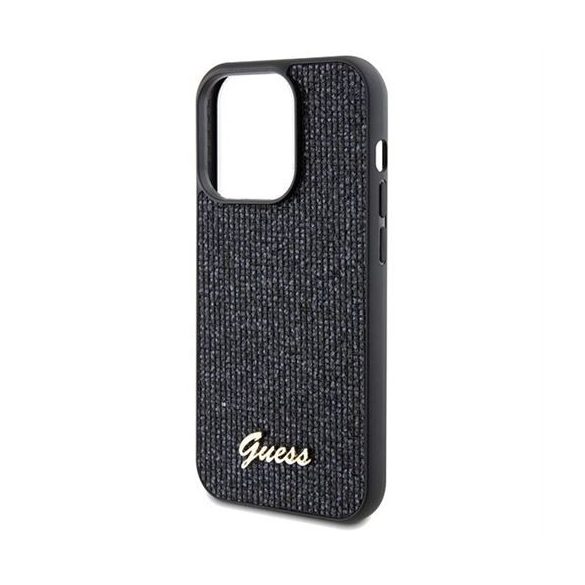 Guess GUHCP14LPMSDGSK Disco Metal Script tok iPhone 14 Pro - fekete