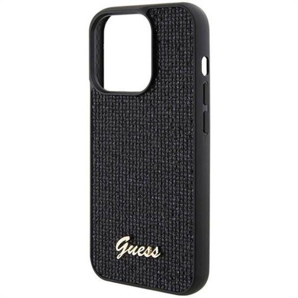 Eredeti előlap GUESS GUHCP15LPMSDGSK iPhone 15 PLUS (Disco Script Metal / fekete) tok