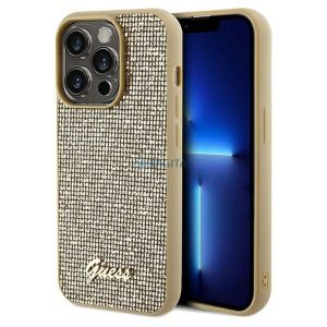 Eredeti előlap GUESS GUHCP14LPMSDGSD iPhone 14 Pro (Disco Script Metal / arany) tok