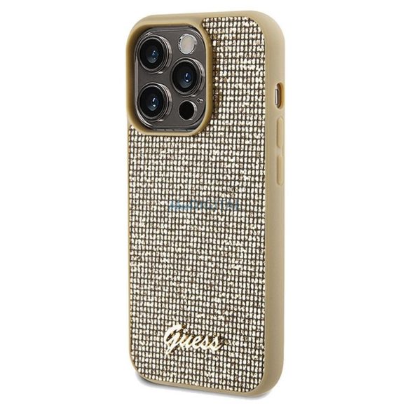 Eredeti előlap GUESS GUHCP14XPMSDGSD iPhone 14 Pro Max (Disco Script Metal / arany) tok