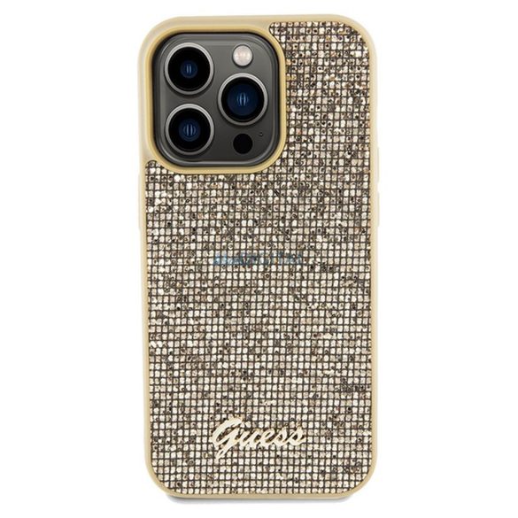 Eredeti előlap GUESS GUHCP14XPMSDGSD iPhone 14 Pro Max (Disco Script Metal / arany) tok