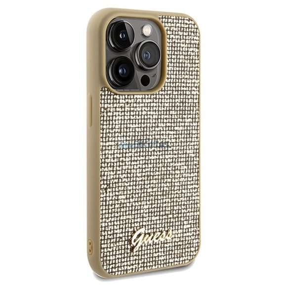 Eredeti előlap GUESS GUHCP14XPMSDGSD iPhone 14 Pro Max (Disco Script Metal / arany) tok