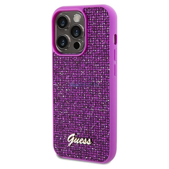 Eredeti előlap GUESS GUHCP14LPMSDGSF iPhone 14 Pro (Disco Script Metal / fuschia) tok