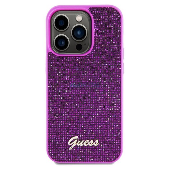 Eredeti előlap GUESS GUHCP14LPMSDGSF iPhone 14 Pro (Disco Script Metal / fuschia) tok