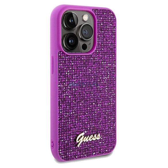 Eredeti előlap GUESS GUHCP14LPMSDGSF iPhone 14 Pro (Disco Script Metal / fuschia) tok