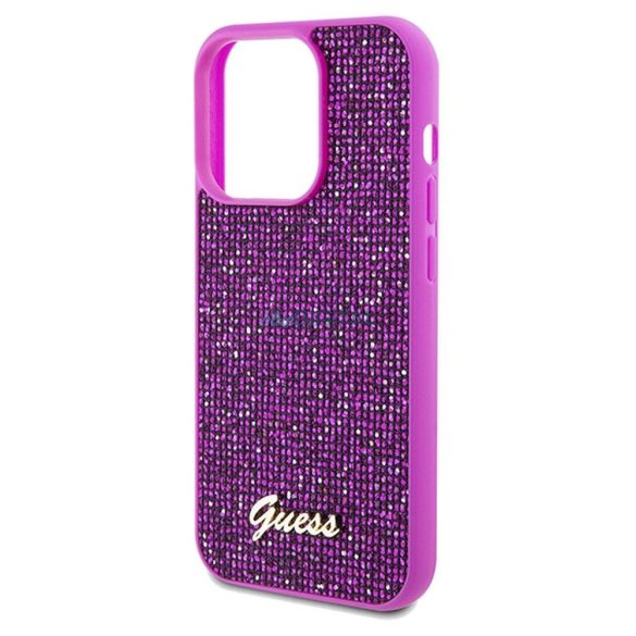 Eredeti előlap GUESS GUHCP14LPMSDGSF iPhone 14 Pro (Disco Script Metal / fuschia) tok