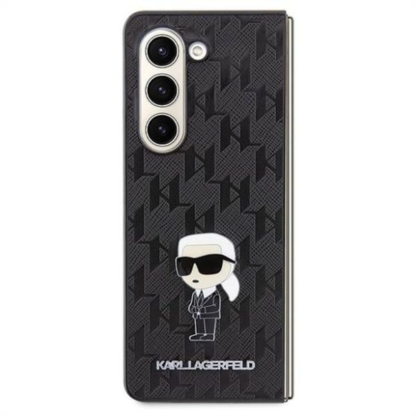 Eredeti előlap KARL LAGERFELD KLHCZFD5SAPKINPK Samsung Fold 5 (Saffiano Mono IK PIN / fekete) tok