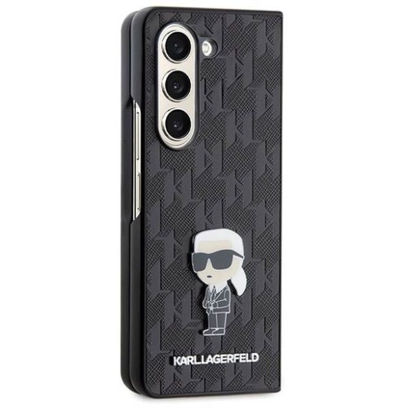 Eredeti előlap KARL LAGERFELD KLHCZFD5SAPKINPK Samsung Fold 5 (Saffiano Mono IK PIN / fekete) tok