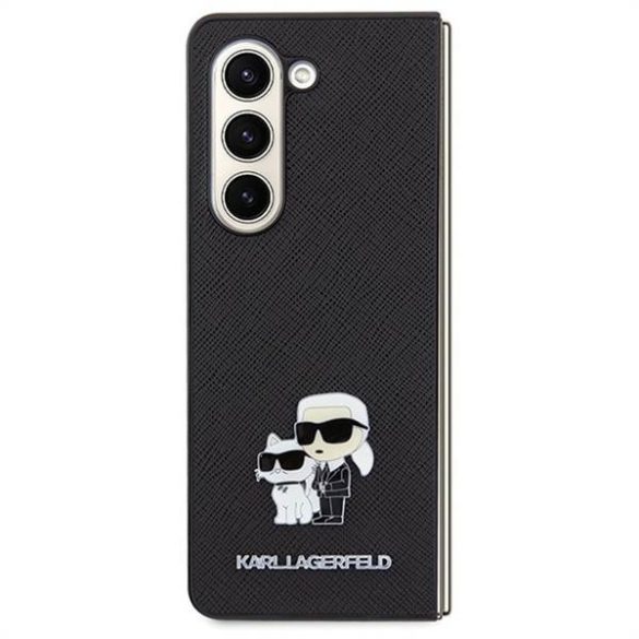 Eredeti előlap KARL LAGERFELD KLHCZFD5SAKCNPK Samsung Fold 5 (Saffiano K&C PIN / fekete) tok