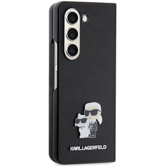 Eredeti előlap KARL LAGERFELD KLHCZFD5SAKCNPK Samsung Fold 5 (Saffiano K&C PIN / fekete) tok