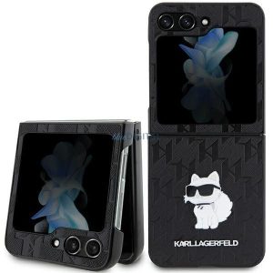 Eredeti tok KARL LAGERFELD KLHCZF5SAPCHNPK Samsung Z Flip 5 (Saffiano Mono Choupette PIN / fekete)