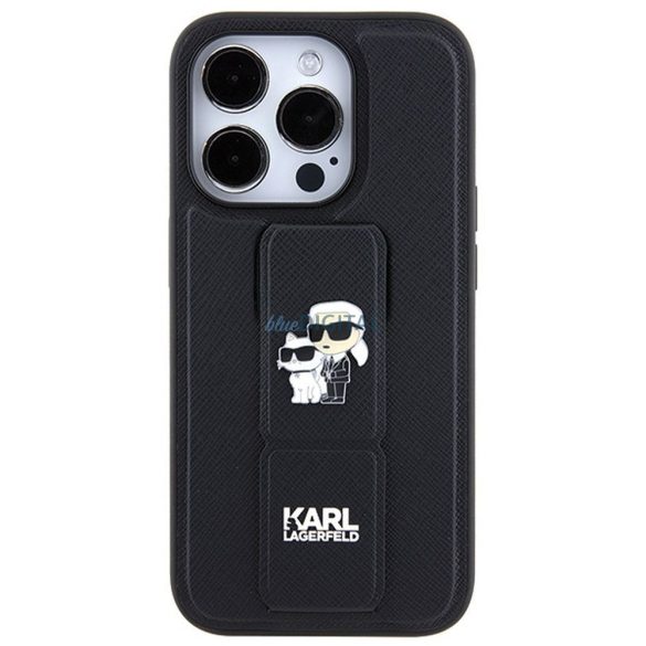 Eredeti előlap KARL LAGERFELD KLHCP13LGSAKCPK iPhone 13 Pro (Gripstand Saffiano KC PIN / fekete) tok