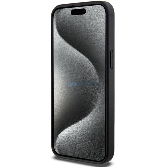 Eredeti előlap KARL LAGERFELD KLHCP13LGSACHPK iPhone 13 Pro (Gripstand Saffiano choupette PIN / fekete) tok