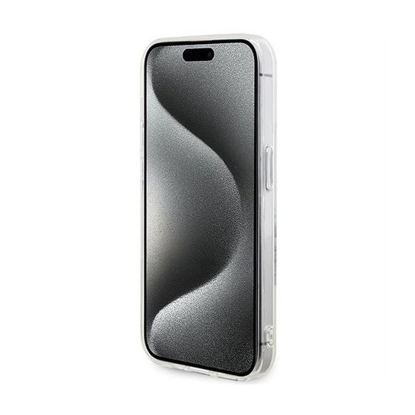 Eredeti tok GUESS GUHMP15LHFWFCT iPhone 15 Pro (Magsafe / Virágkoszorú / átlátszó)