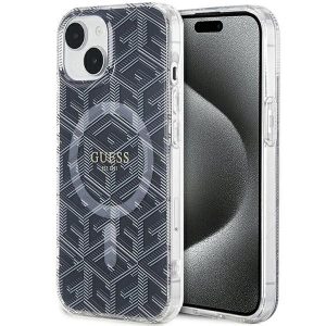 Eredeti tok GUESS GUHMP15SHGCUSTGK iPhone 15 (Magsafe / IML GCUBE / fekete)