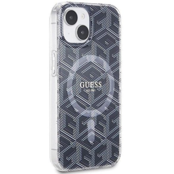 Eredeti tok GUESS GUHMP15SHGCUSTGK iPhone 15 (Magsafe / IML GCUBE / fekete)