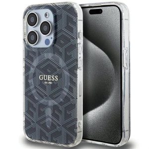 Eredeti tok GUESS GUHMP15XHGCUSTGK iPhone 15 Pro Max (Magsafe / IML GCUBE / fekete)