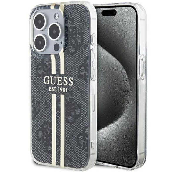 Eredeti tok GUESS GUHCP15LH4PSEGK iPhone 15 Pro (4G arany Stripe / fekete)