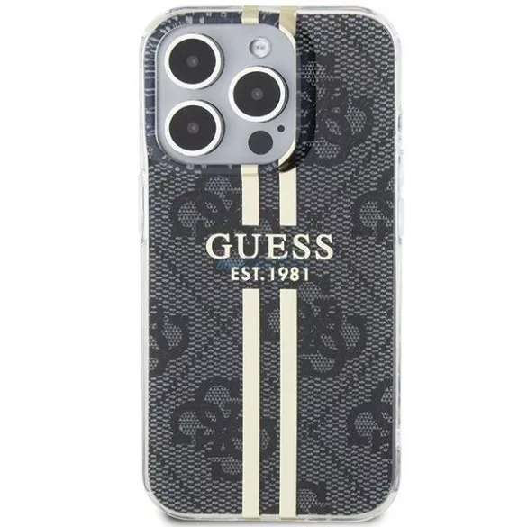 Eredeti tok GUESS GUHCP15LH4PSEGK iPhone 15 Pro (4G arany Stripe / fekete)