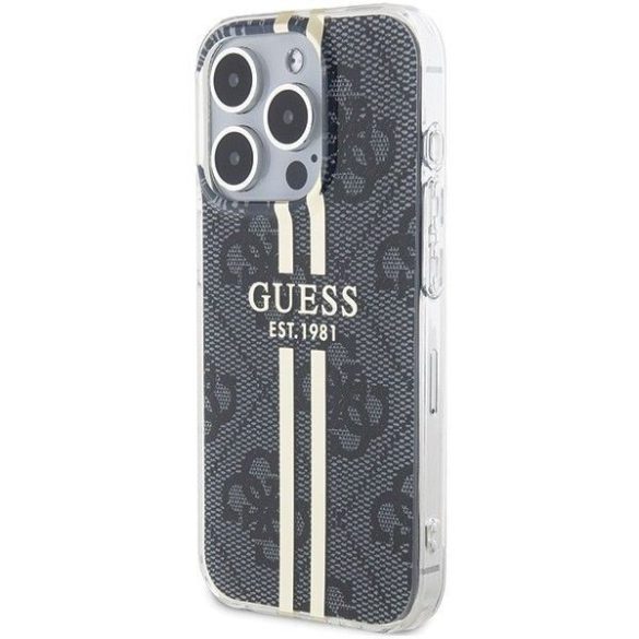 Eredeti tok GUESS GUHCP15LH4PSEGK iPhone 15 Pro (4G arany Stripe / fekete)