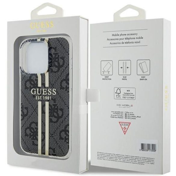 Eredeti tok GUESS GUHCP15LH4PSEGK iPhone 15 Pro (4G arany Stripe / fekete)