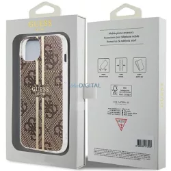   Eredeti tok GUESS GUHCP15MH4PSEGW iPhone 15 Plus (4G arany Stripe / barna)