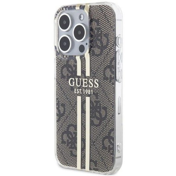 Eredeti tok GUESS GUHCP15MH4PSEGW iPhone 15 Pro (4G arany Stripe / barna)