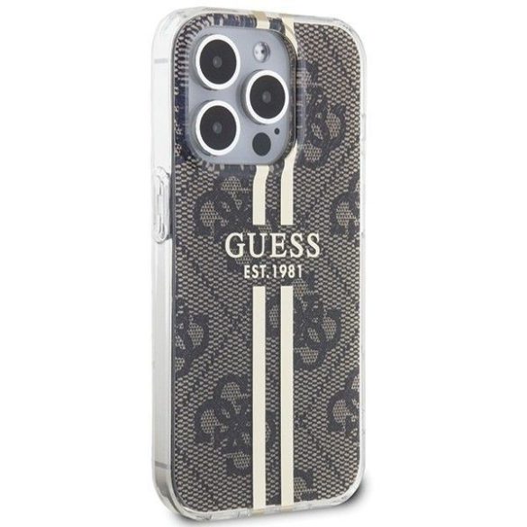 Eredeti tok GUESS GUHCP15MH4PSEGW iPhone 15 Pro (4G arany Stripe / barna)