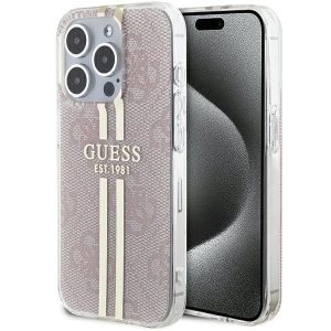 Eredeti tok GUESS GUHCP15LH4PSEGP iPhone 15 Pro (4G arany Stripe / rózsaszín)