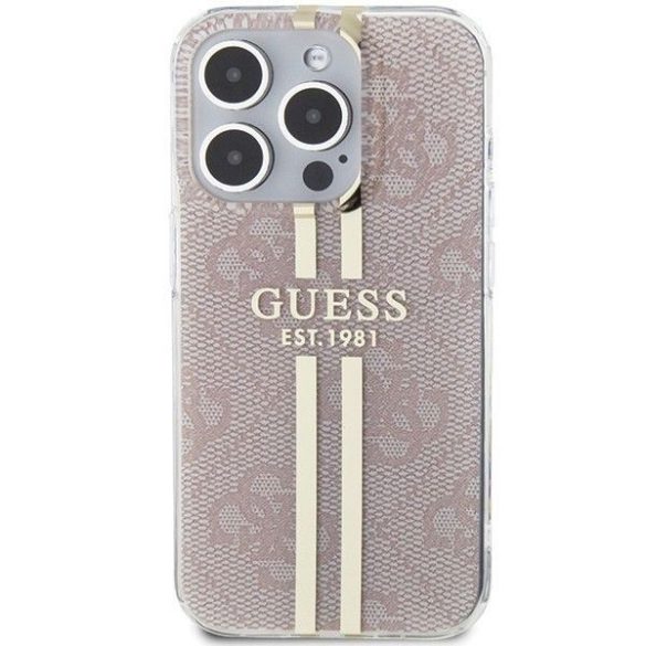 Eredeti tok GUESS GUHCP15LH4PSEGP iPhone 15 Pro (4G arany Stripe / rózsaszín)