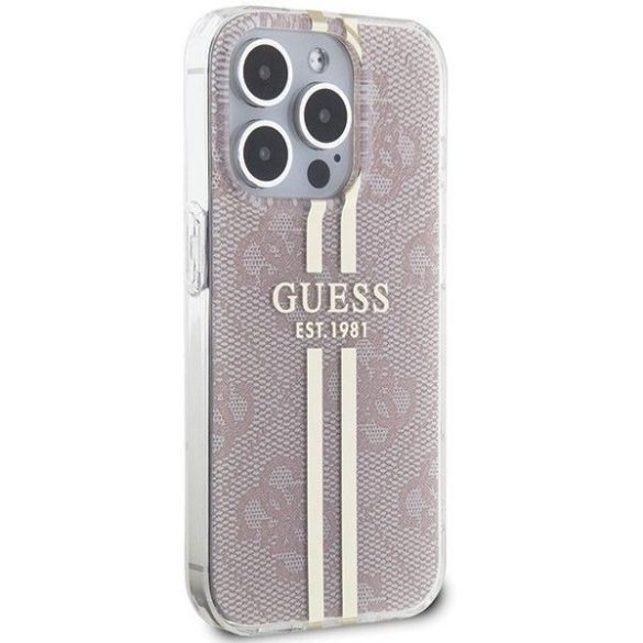 Eredeti tok GUESS GUHCP15LH4PSEGP iPhone 15 Pro (4G arany Stripe / rózsaszín)