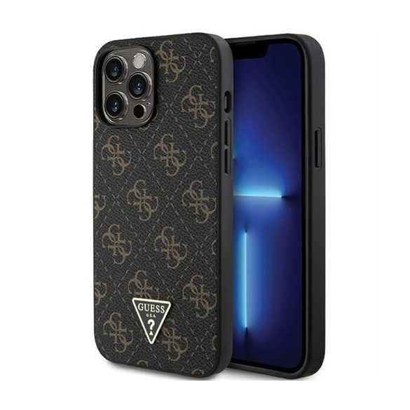 Guess GUHCP14LPG4GPK 4G Triangle Metal Logo tok iPhone 14 Pro - fekete