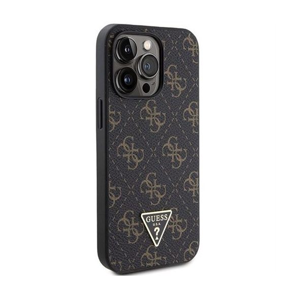 Guess GUHCP14LPG4GPK 4G Triangle Metal Logo tok iPhone 14 Pro - fekete