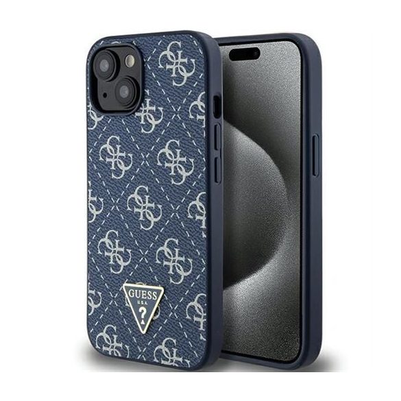 Guess GUHCP15SPG4GPB 4G Triangle Metal Logo tok iPhone 13 / 14 / 15 - kék