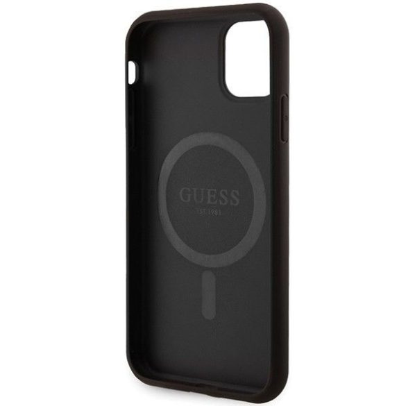 Eredeti tok GUESS GUHMN61G4GFRK iPhone 11 (Magsafe / 4G Ring klasszikus logó / fekete)