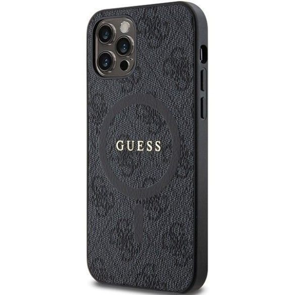 Eredeti tok GUESS GUHMP12MG4GFRK iPhone 12/12 Pro (Magsafe / 4G Ring klasszikus logó / fekete)