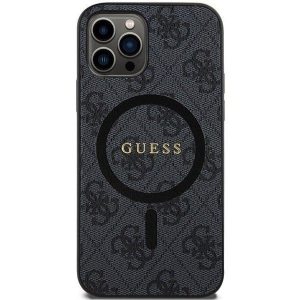 Eredeti tok GUESS GUHMP12MG4GFRK iPhone 12/12 Pro (Magsafe / 4G Ring klasszikus logó / fekete)