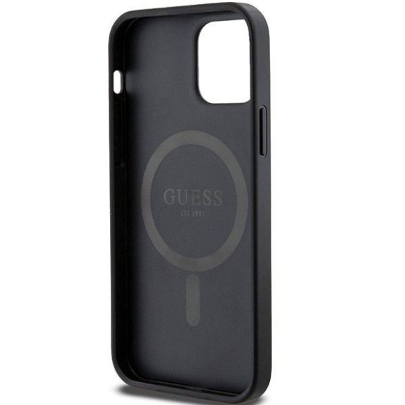 Eredeti tok GUESS GUHMP12MG4GFRK iPhone 12/12 Pro (Magsafe / 4G Ring klasszikus logó / fekete)