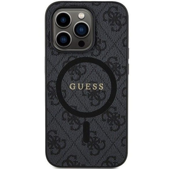 Eredeti tok GUESS GUHMP13XG4GFRK iPhone 13 Pro Max (Magsafe / 4G Ring klasszikus logó / fekete)